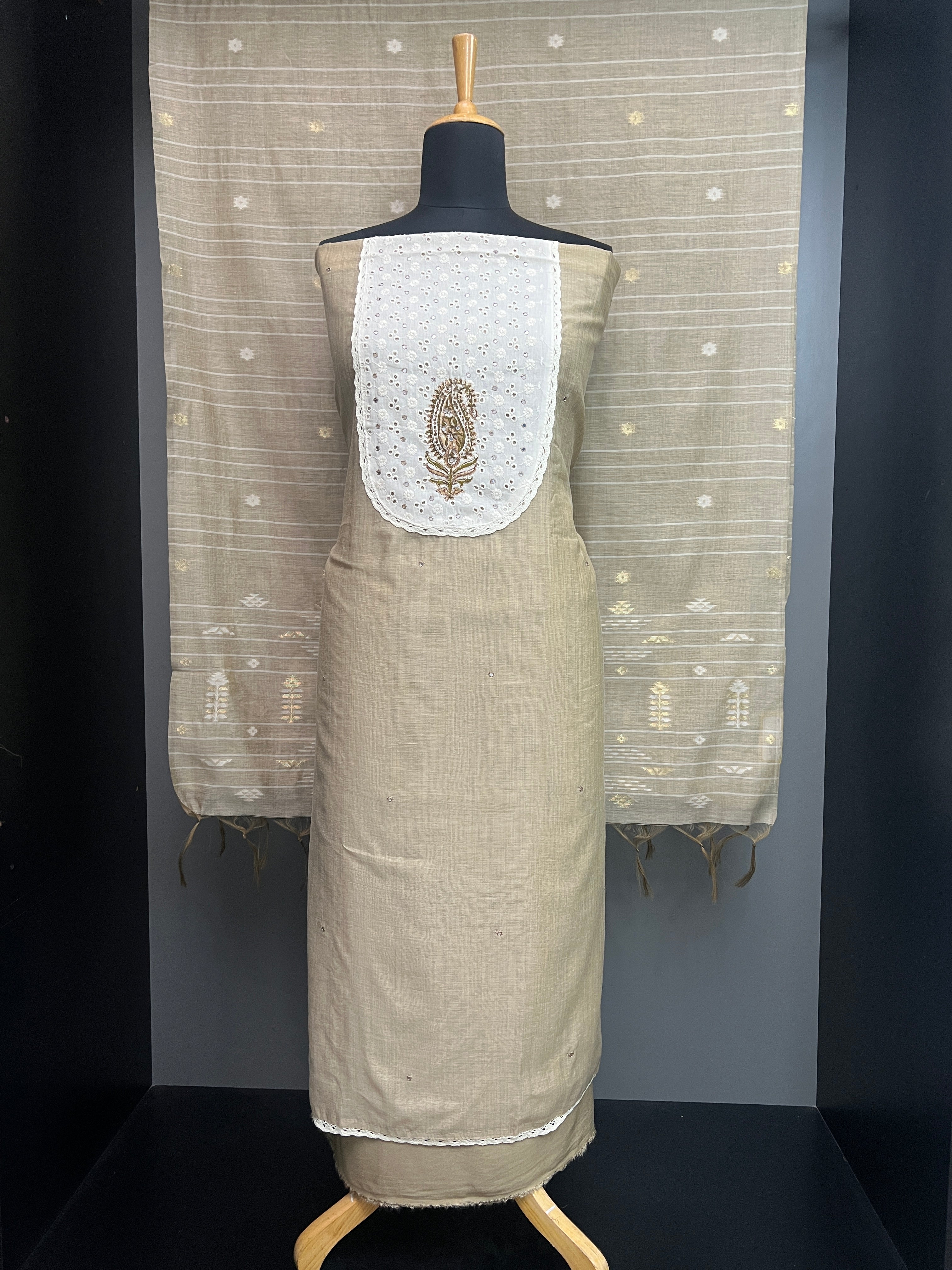 Printed Hakoba Patch Detailed Chanderi Salwar Set | SW2193