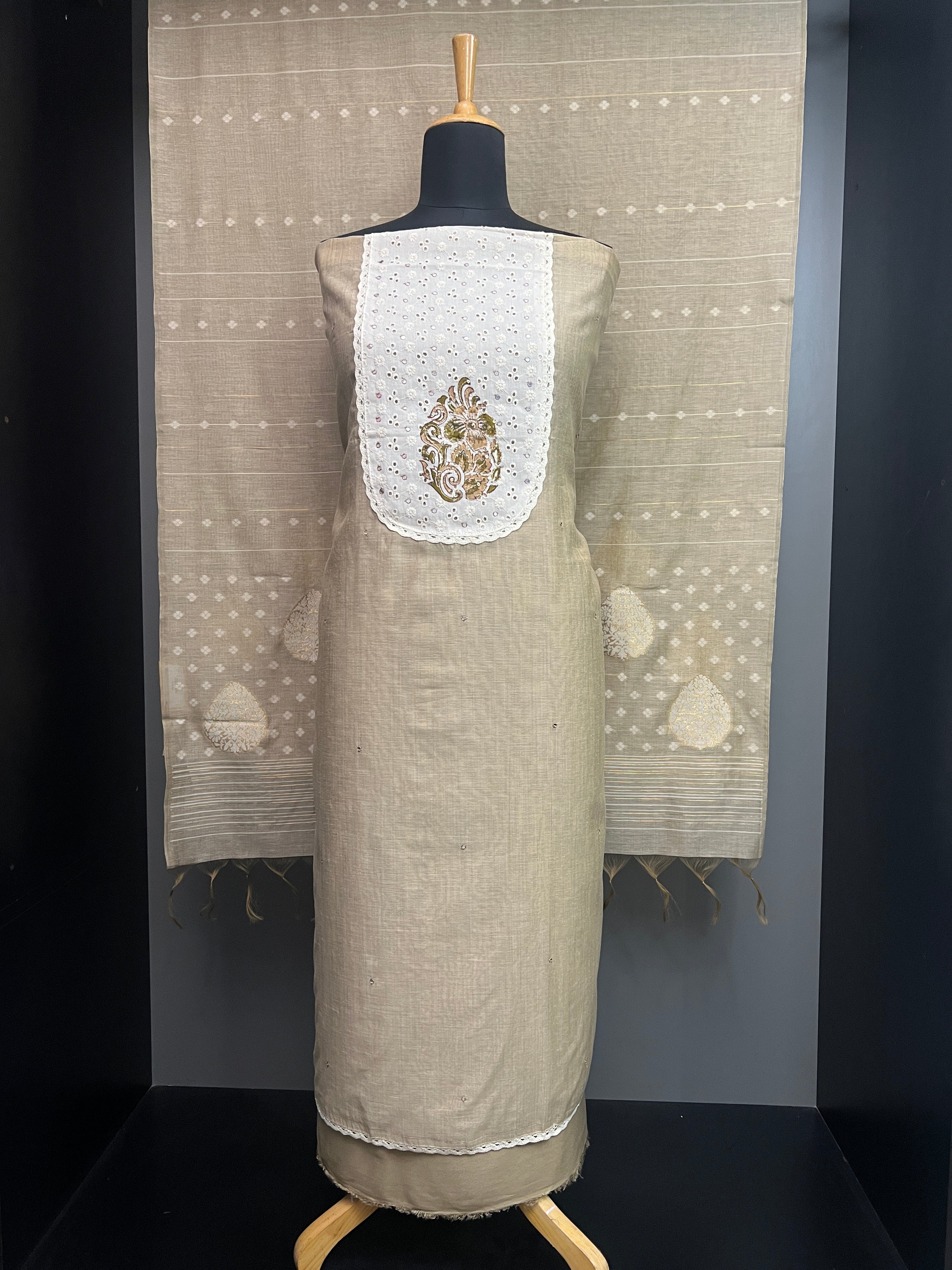 Printed Hakoba Patch Detailed Chanderi Salwar Set | SW2194