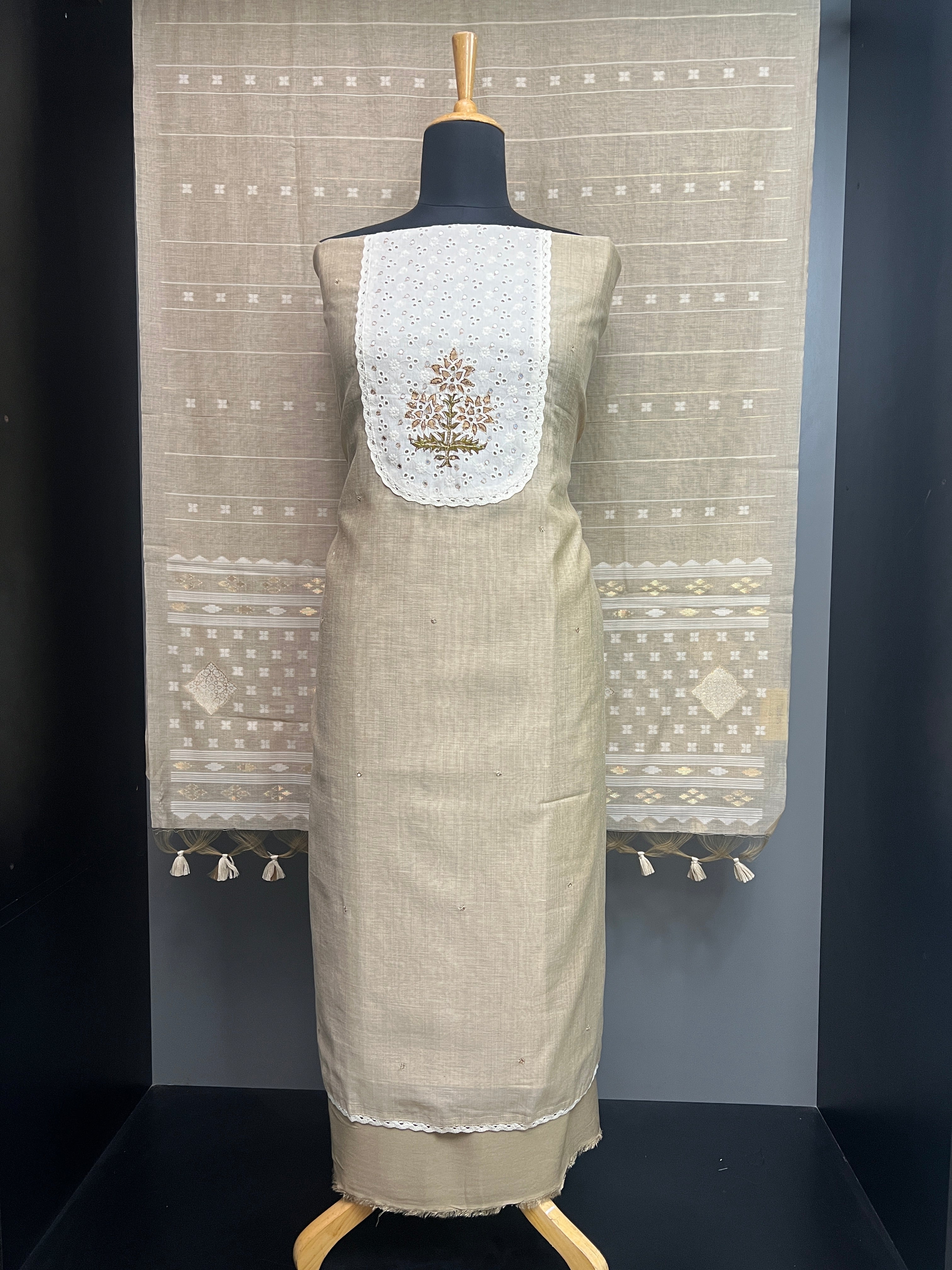 Printed Hakoba Patch Detailed Chanderi Salwar Set | SW2195