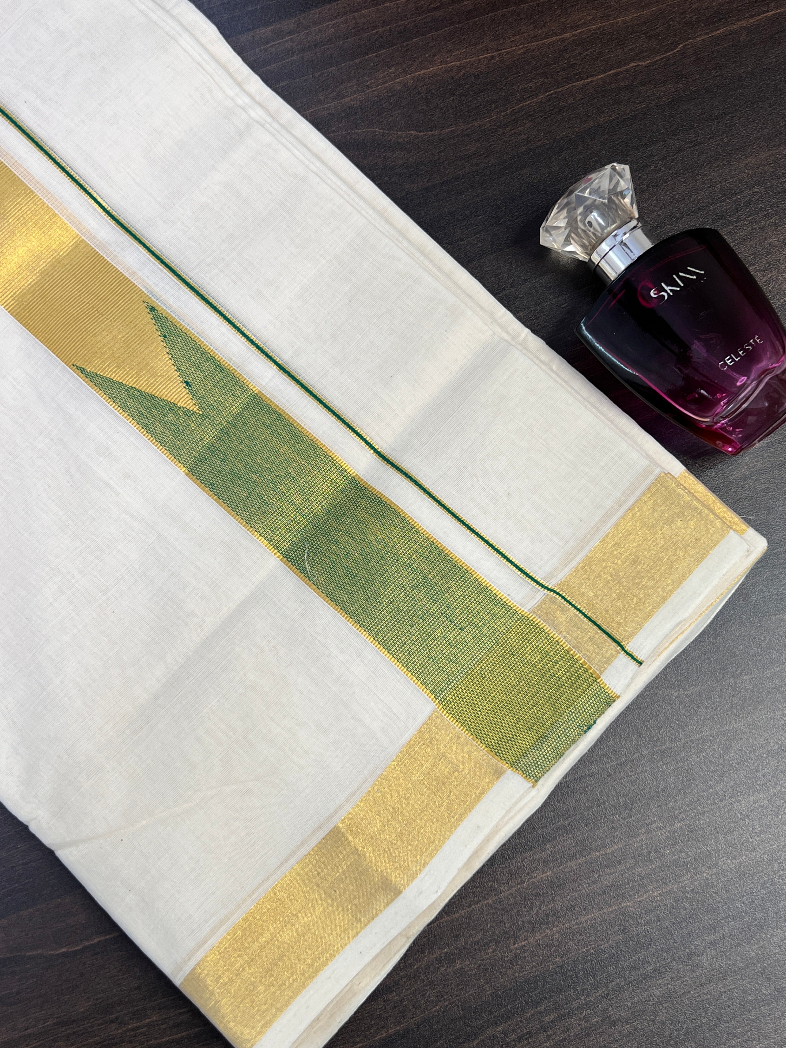 Kasavu Detailed Balaramapuram Handloom Kerala Cotton Mundu | KL212