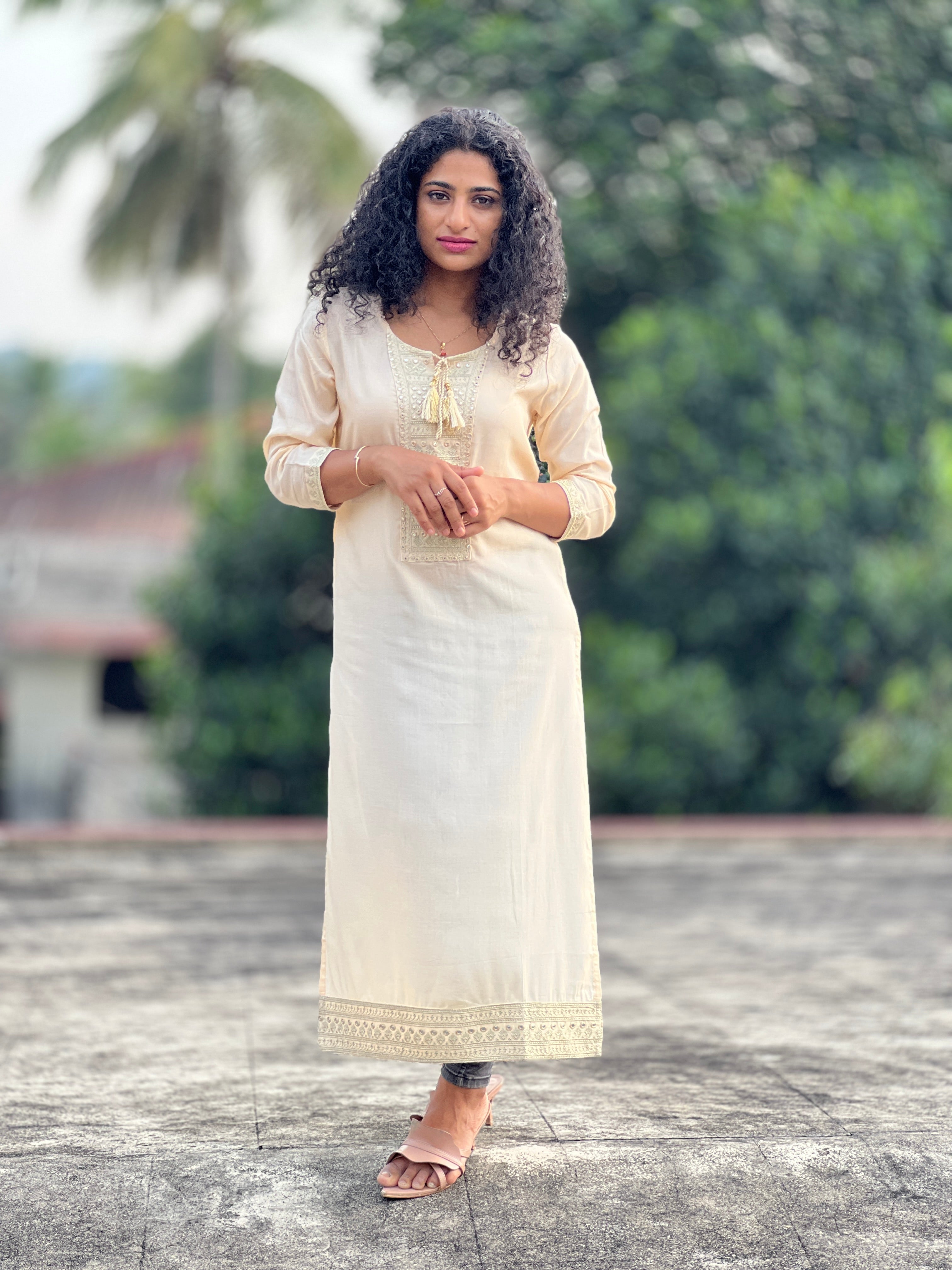 Machine embroidered Butter soft Kurtas | NI454