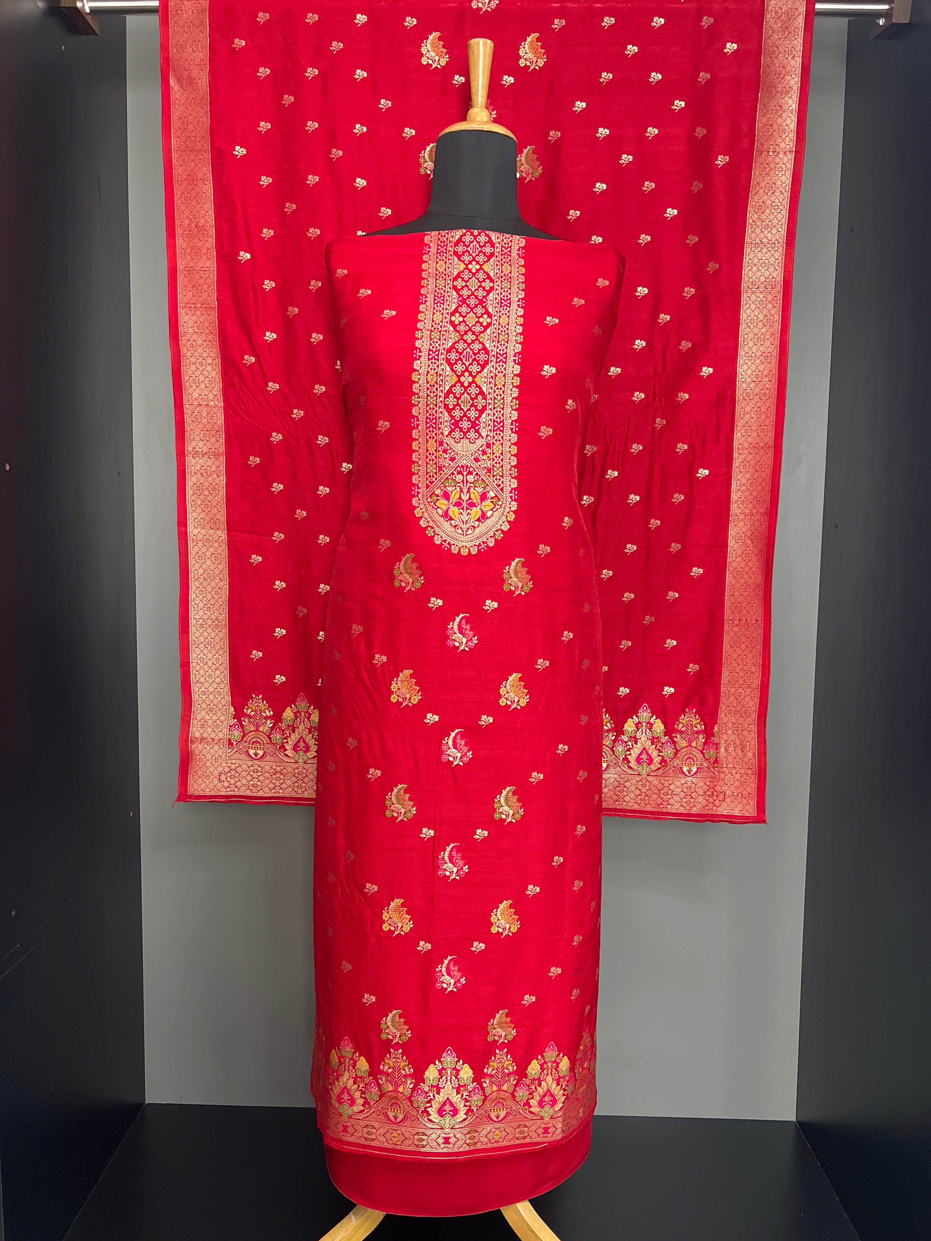 Meenakari Woven Pattern Semi Silk Salwar Set |  YNG1412