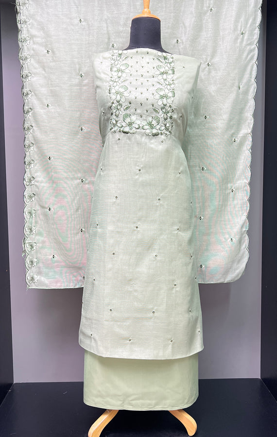Floral Embroidered Semi Tissue Salwar Set | SD113