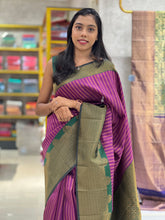 Traditional Zari Woven Stripe Patterned Semi Silk Saree | SRK111