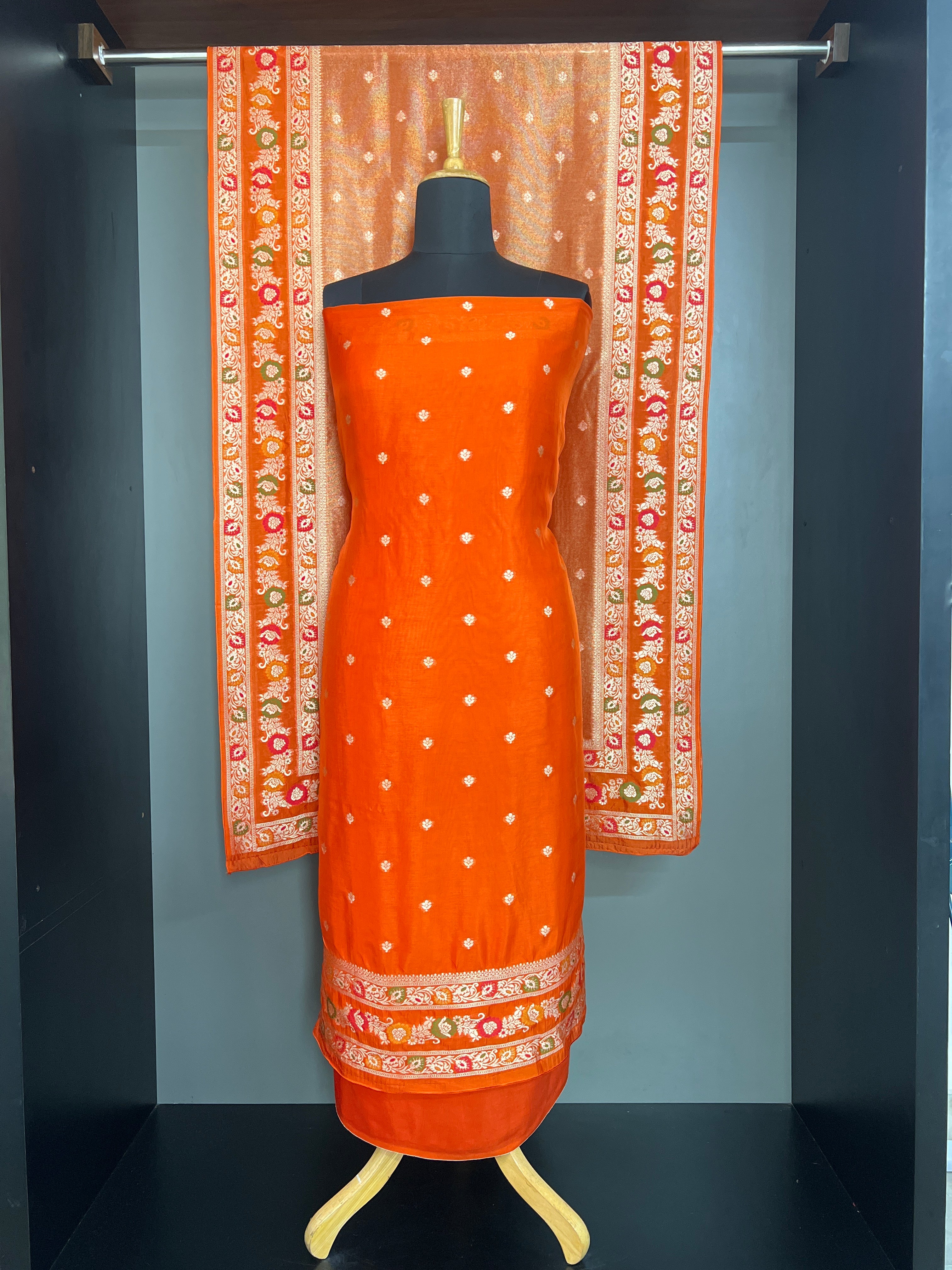 Meenakari Pattern Raw Silk Salwar Set  | YNG1401