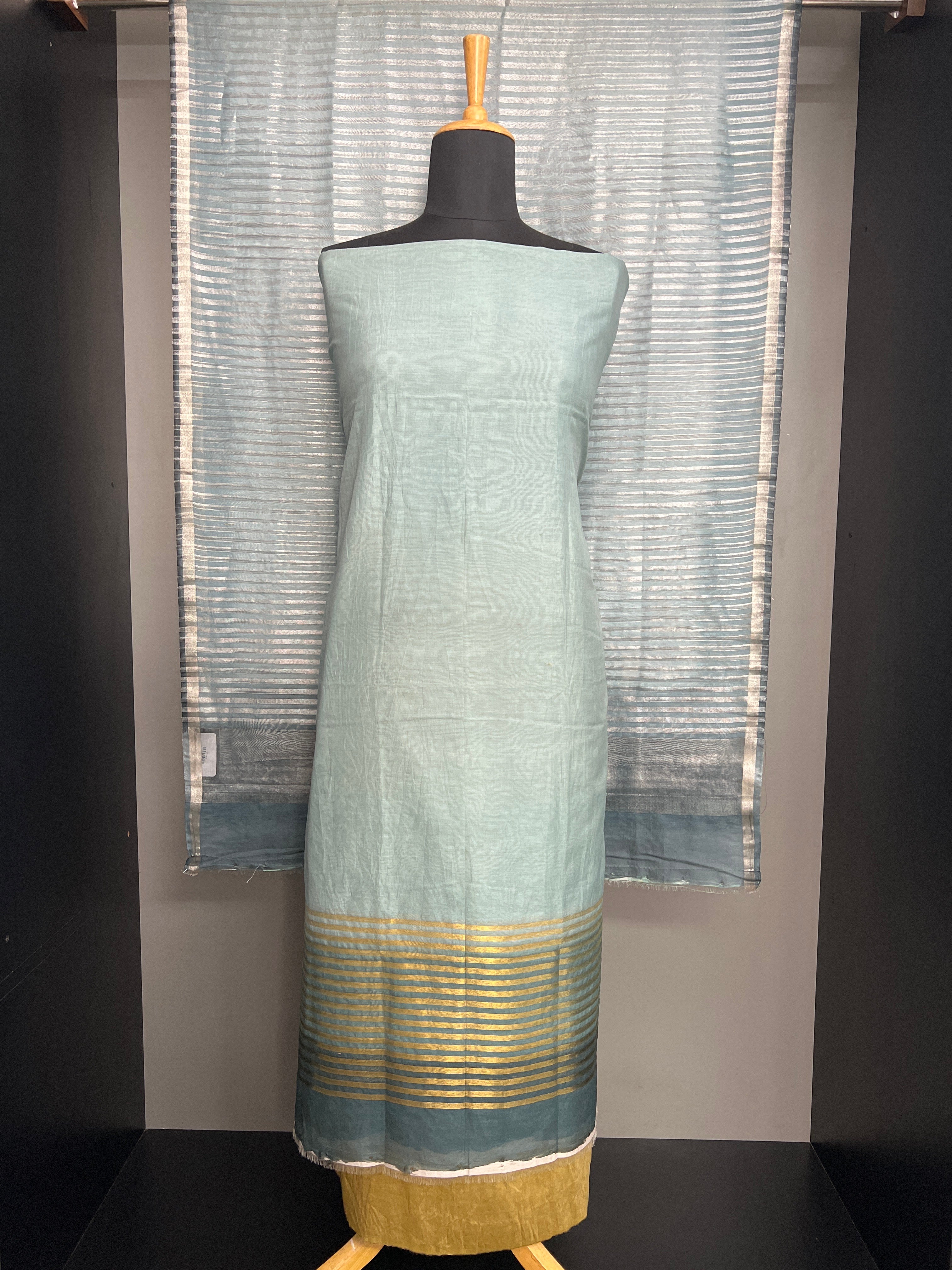 Stripe Weaving Pattern Chanderi Salwar Set | ACF196