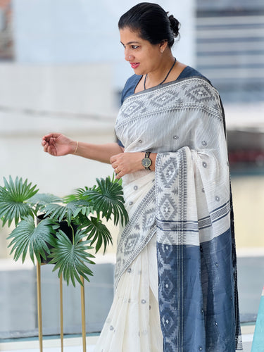 Jamdani Weaving Cotton Blended Saree | RP558
