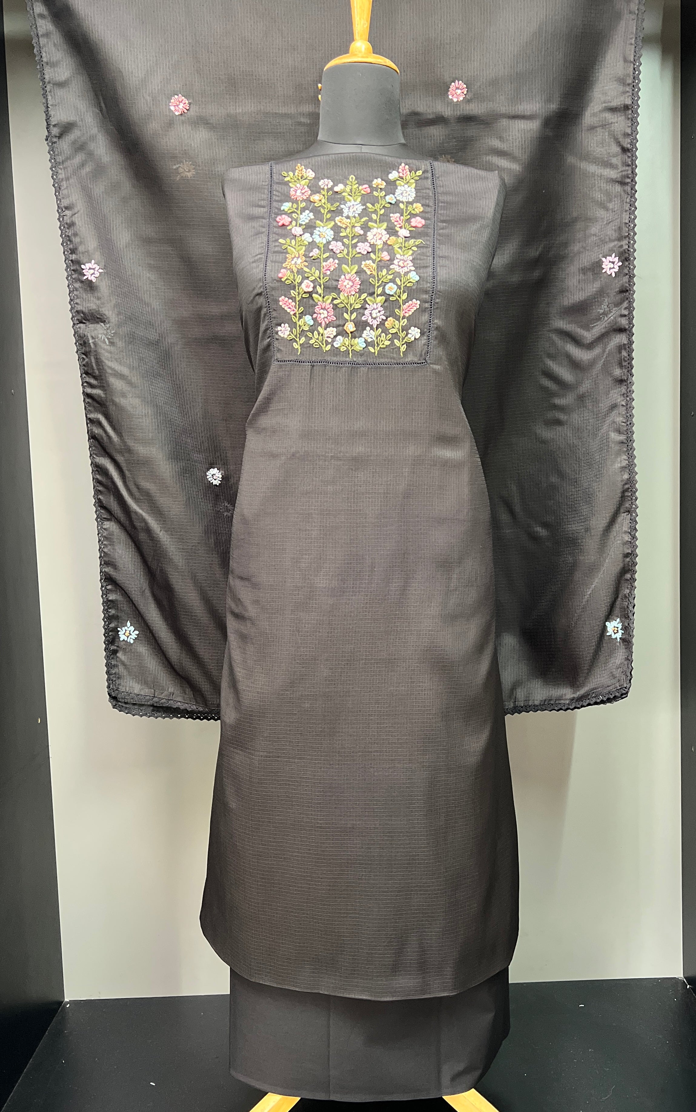 Yoke Hand Embroidery Kota Salwar Set | BLD911