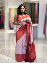 Traditional Zari Woven Stripe Patterned Semi Silk Saree | SRK101
