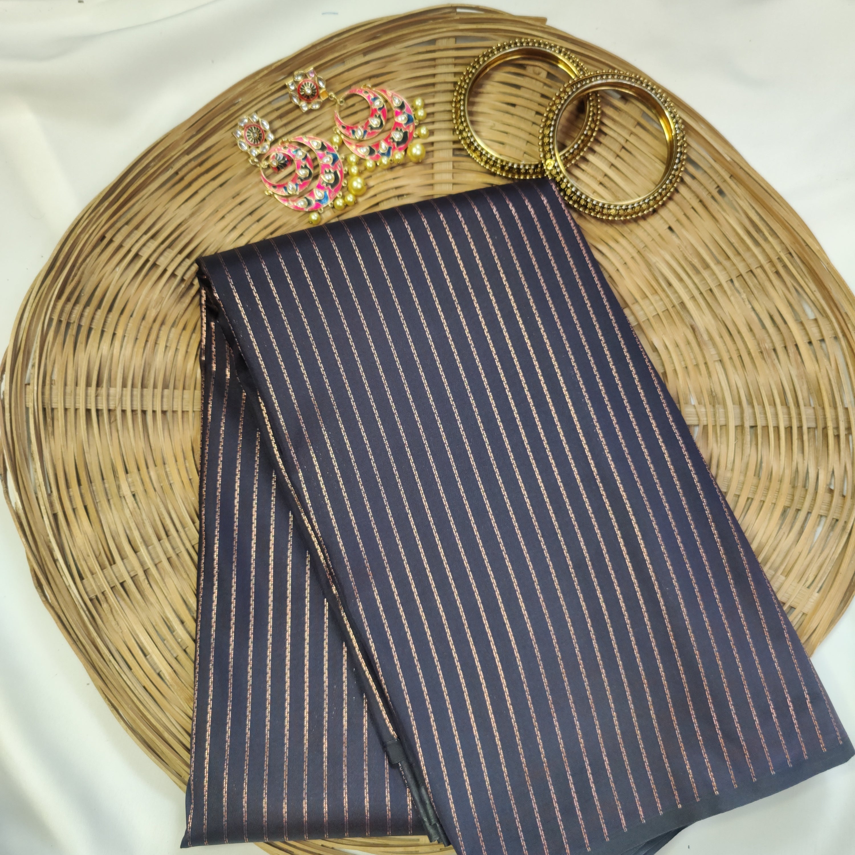 Line Weaving Pattern Semi Silk Saree | TR115