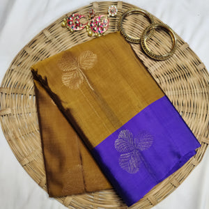 Leaf Weaving Pattern Soft Silk Kanchipuram Saree | PRS143