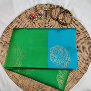 Leaf Pattern Buta Design Soft Silk Kanchipuram Saree | PRS151