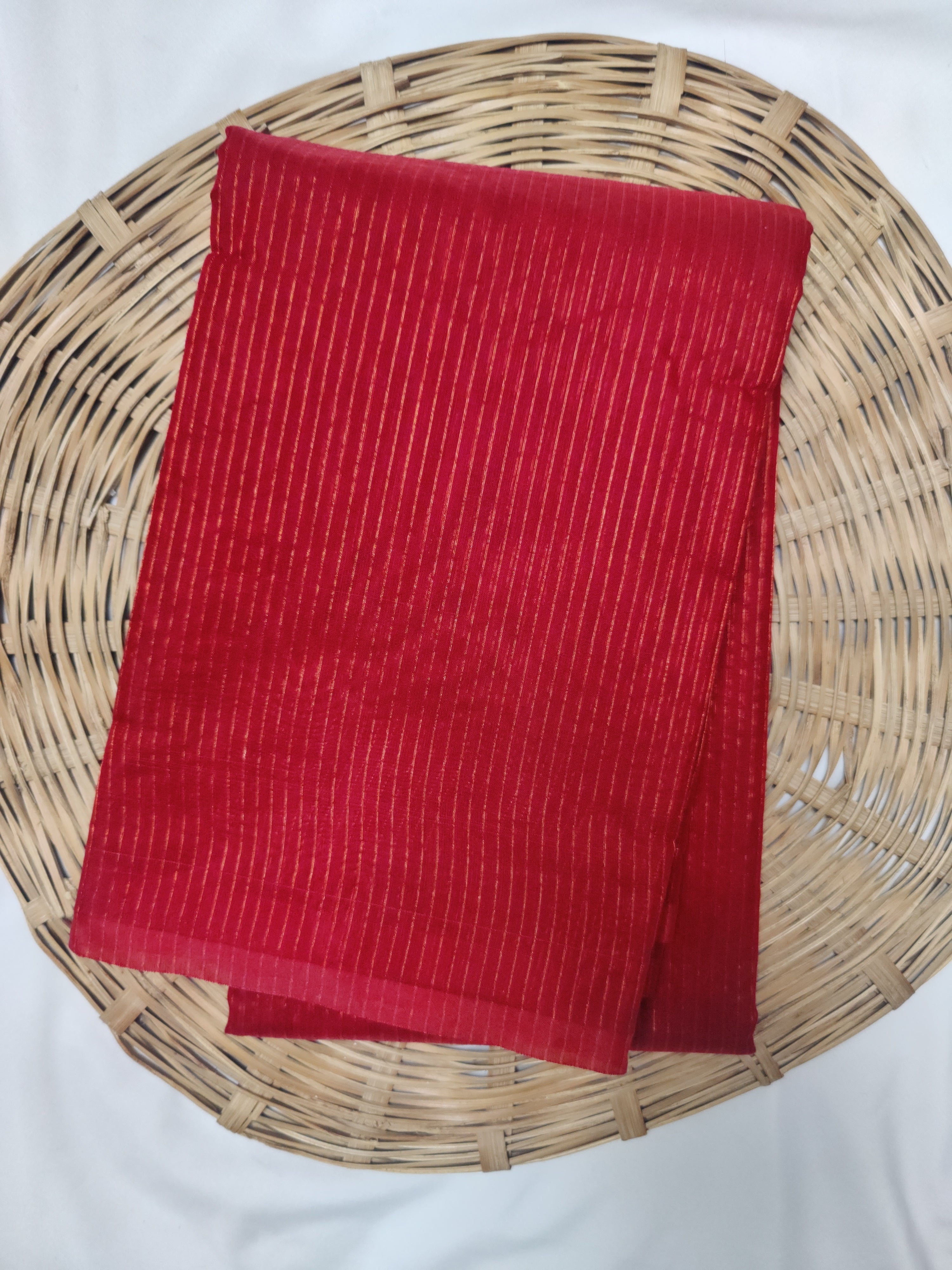 Zari Pattern Line Weaving Silk Cotton Saree | RJT108
