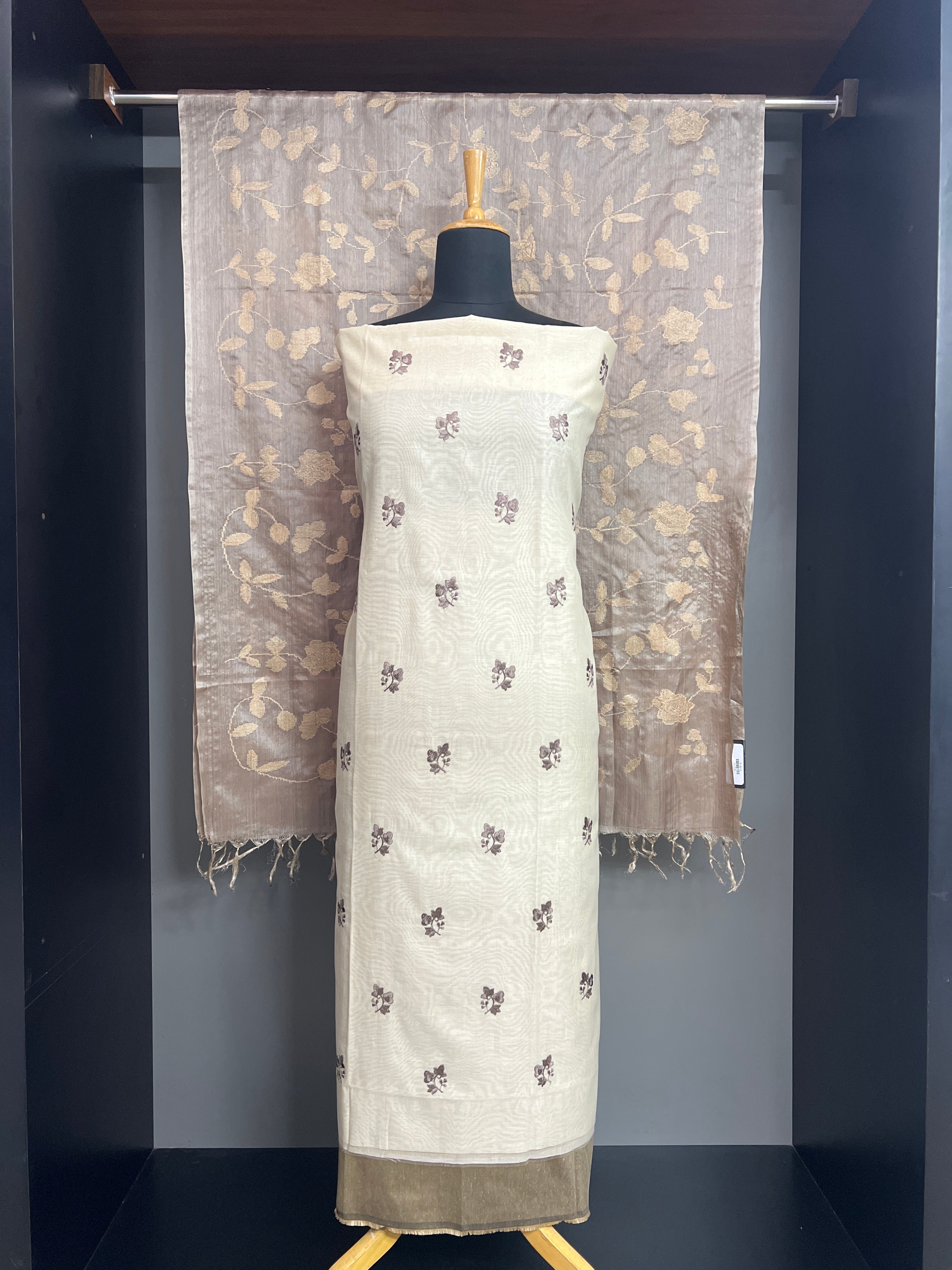 Machine Embroidered Chanderi Finish Salwar Set | ACT1776