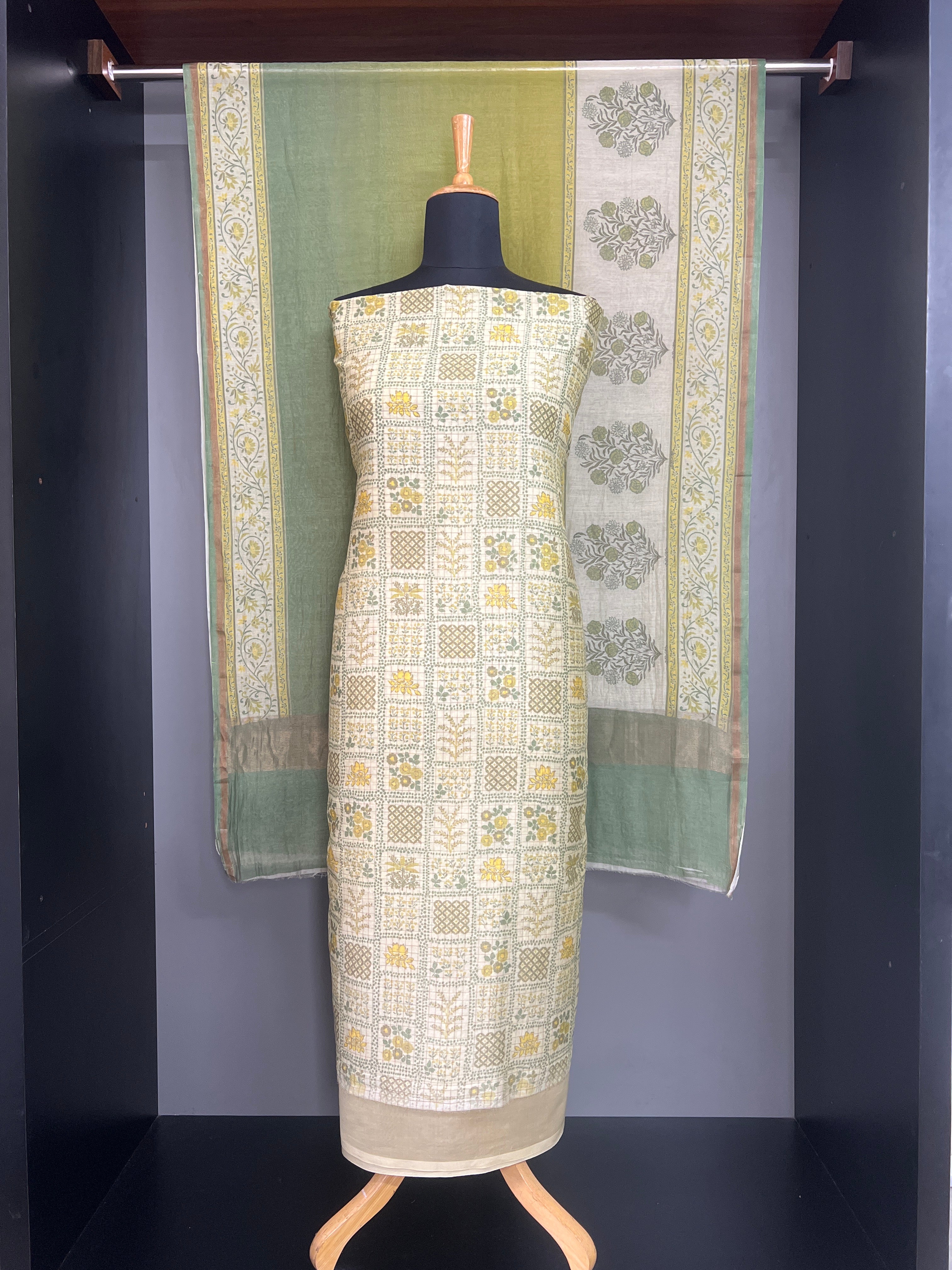 Kattam Pattern Mul Chanderi Salwar Set | YNG1461