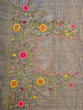 Hand Embroidery Tussar Linen Saree | KSD106