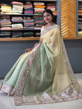 Embroidery Border Crush Tissue Organza Saree | SMC129