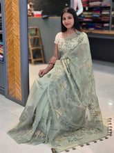 Machine Embroidery Organza Saree | SMC128