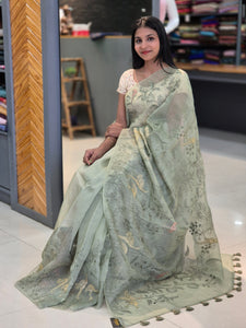 Machine Embroidery Organza Saree | SMC128