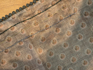 Floral Print Design Green Silk Saree | BLD285