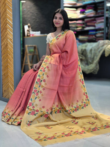 Hand Painted Tussar saree | HS1195