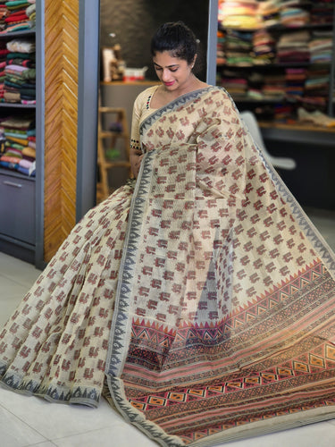 Screen Printed Supernet Kota Saree | SUM122