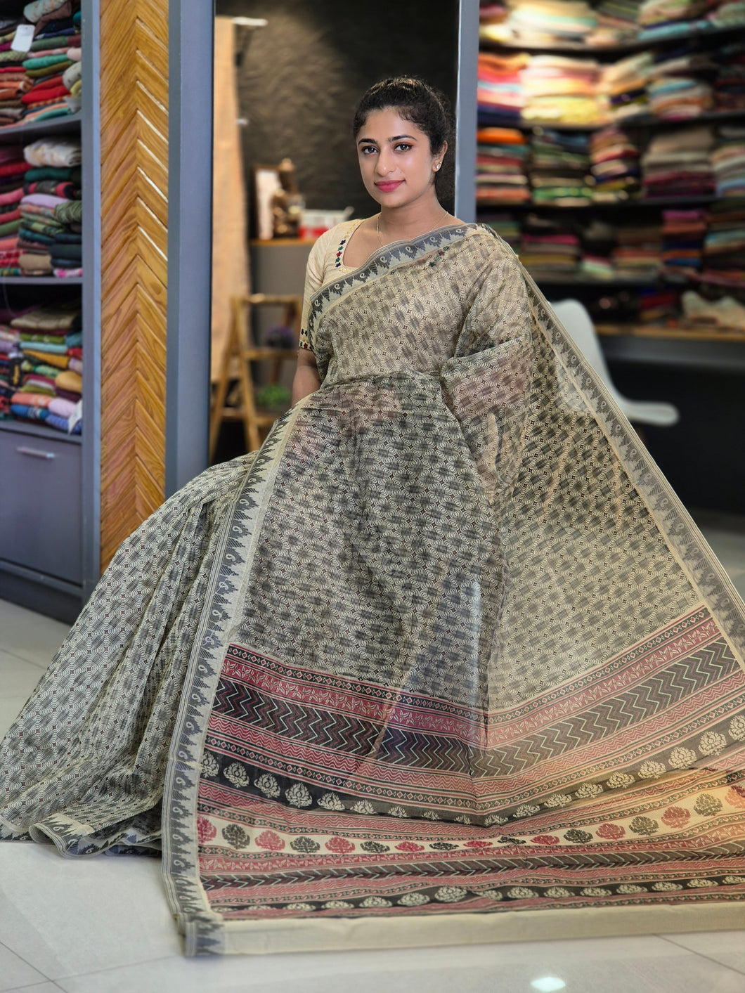 Screen Printed Supernet Kota Saree | SUM125