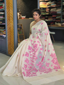 Floral Weaving Design Chanderi Saree | GMS122
