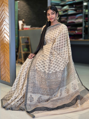 Screen Printed Supernet Kota Saree | GMS126