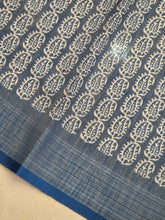 Indigo Printed Bhagalpuri Linen Saree | BLD273