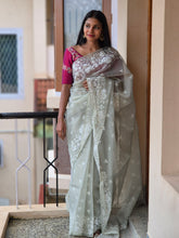 Floral Embroidery Nylon Organza Saree | BLD339