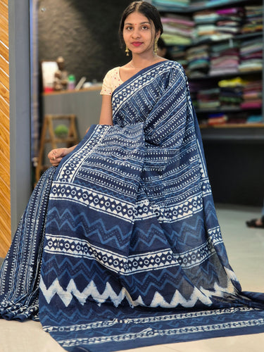 Batik Printed Cotton Saree | JKL187