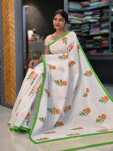 Floral Printed Cotton Saree | JKL192