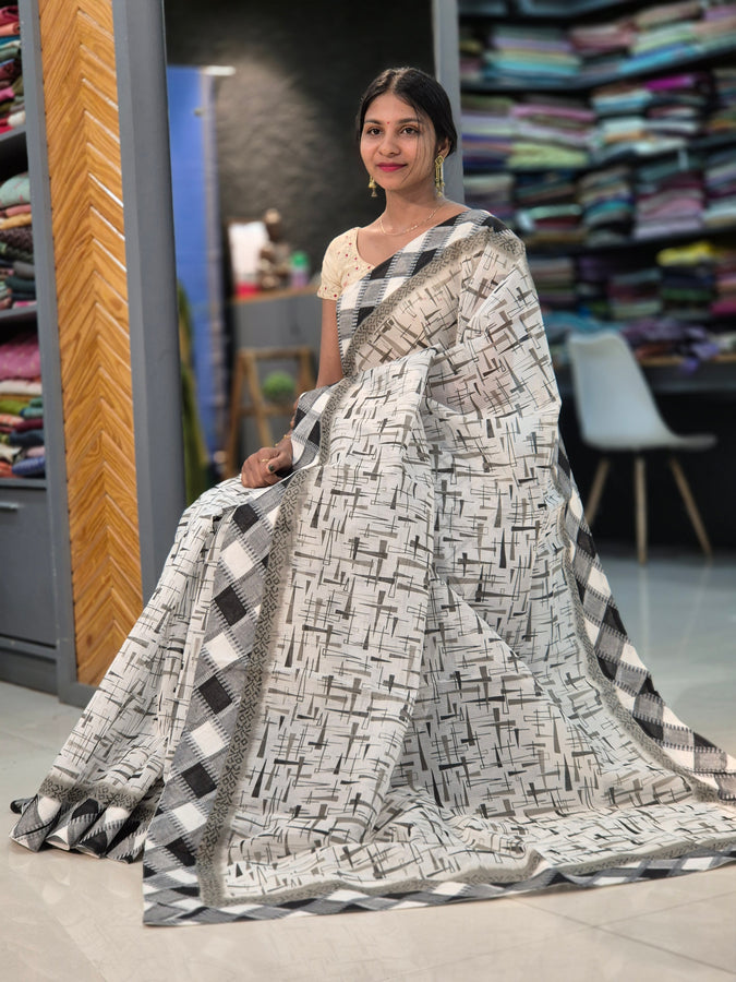 Block Printed Silky Kota Saree | LP122