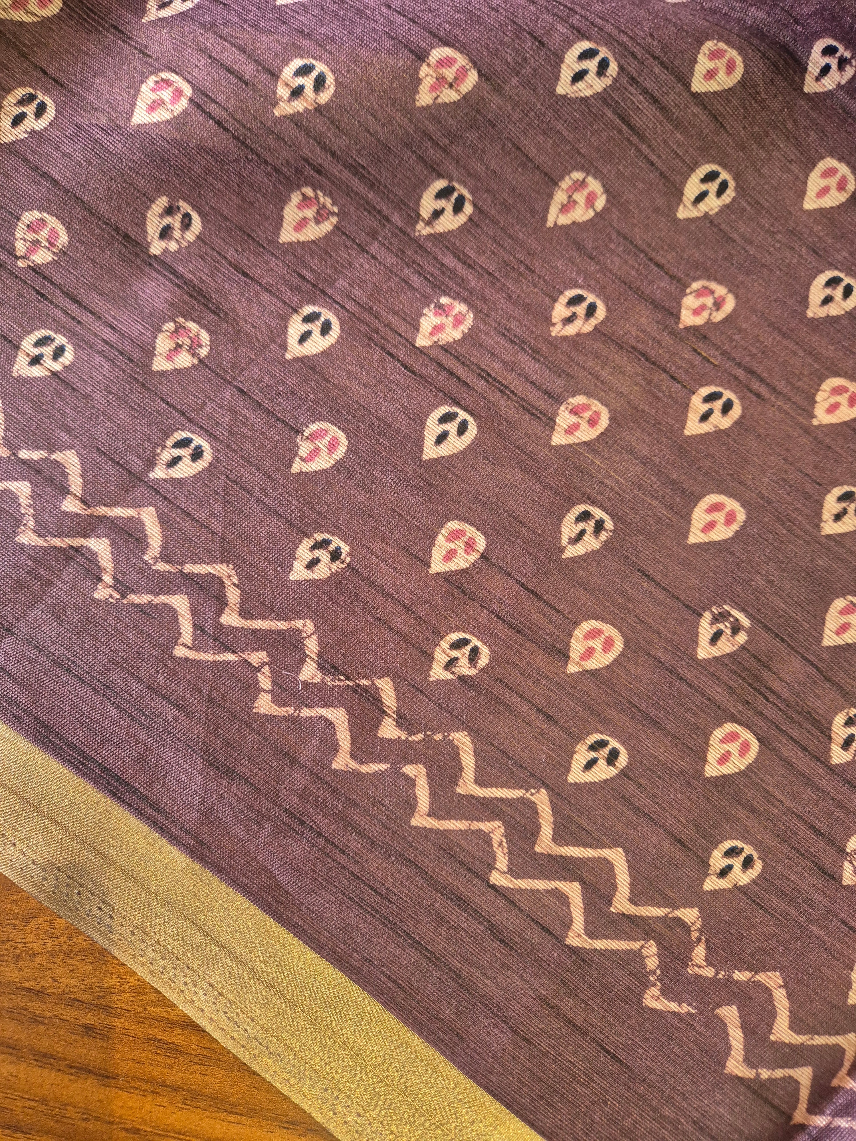 Traditional Block Printed Semi Silk Saree  | GMS157