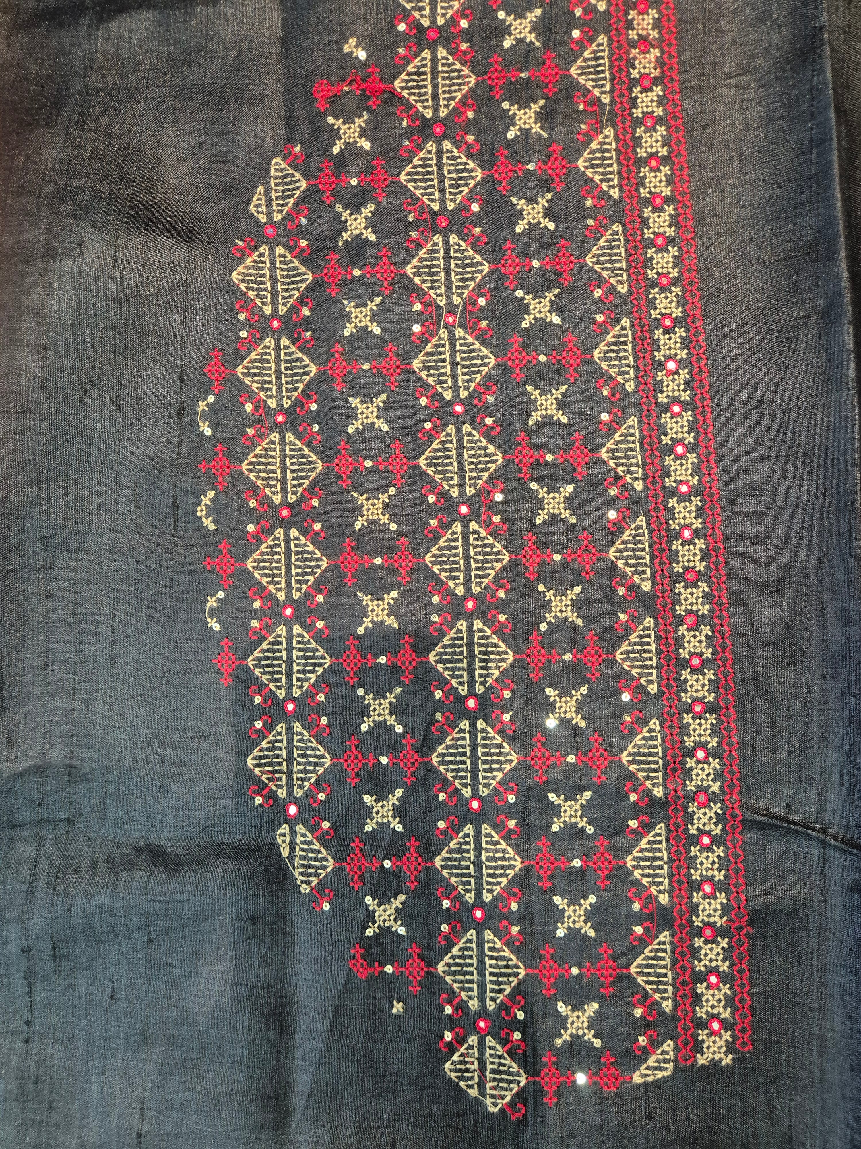 Color Block Pattern Desi Tussar Saree | RGD213