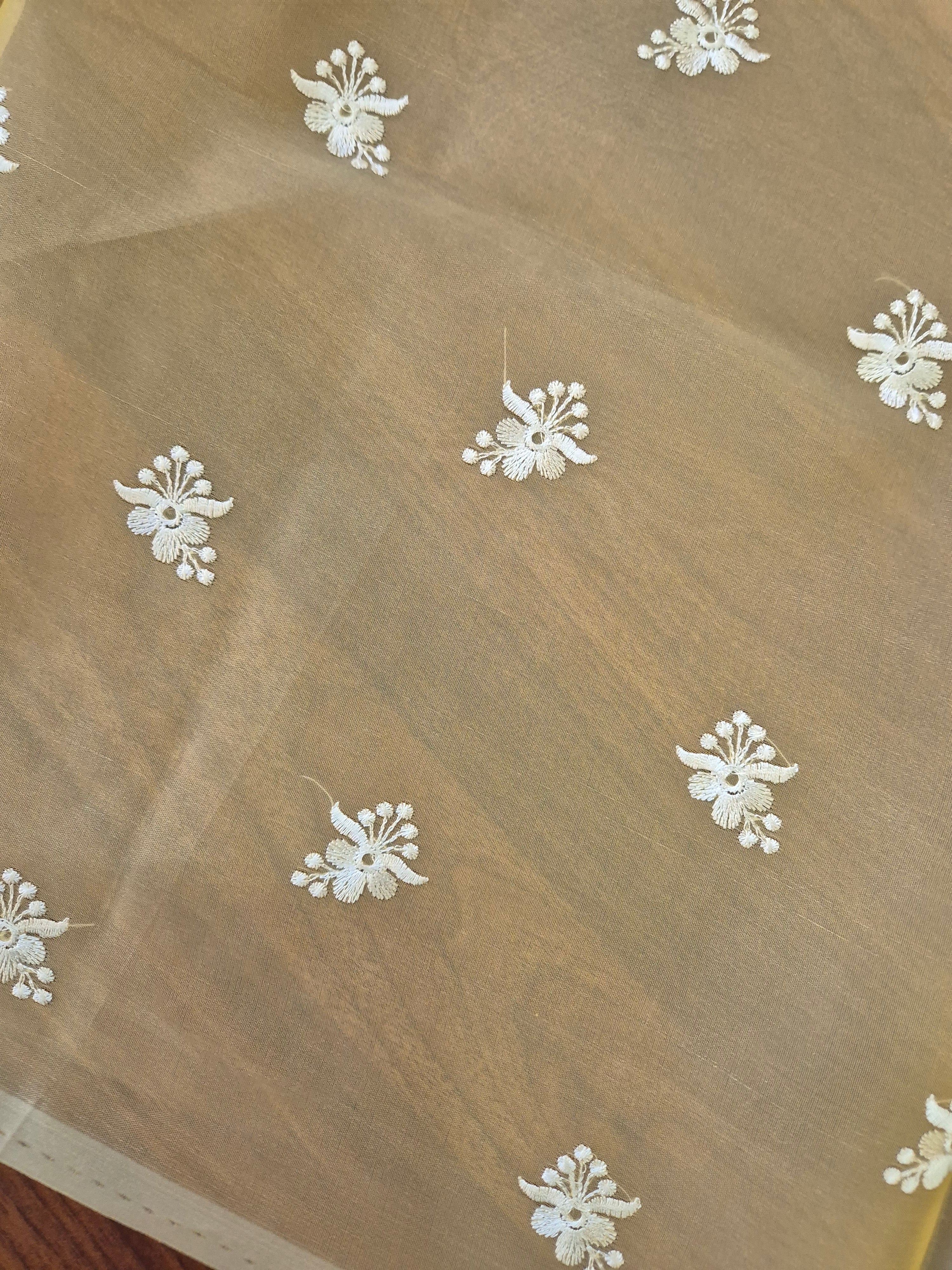 Floral Embroidery Nylon Organza Saree | BLD339