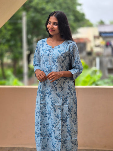 Floral Printed Cotton Kurta | SV269