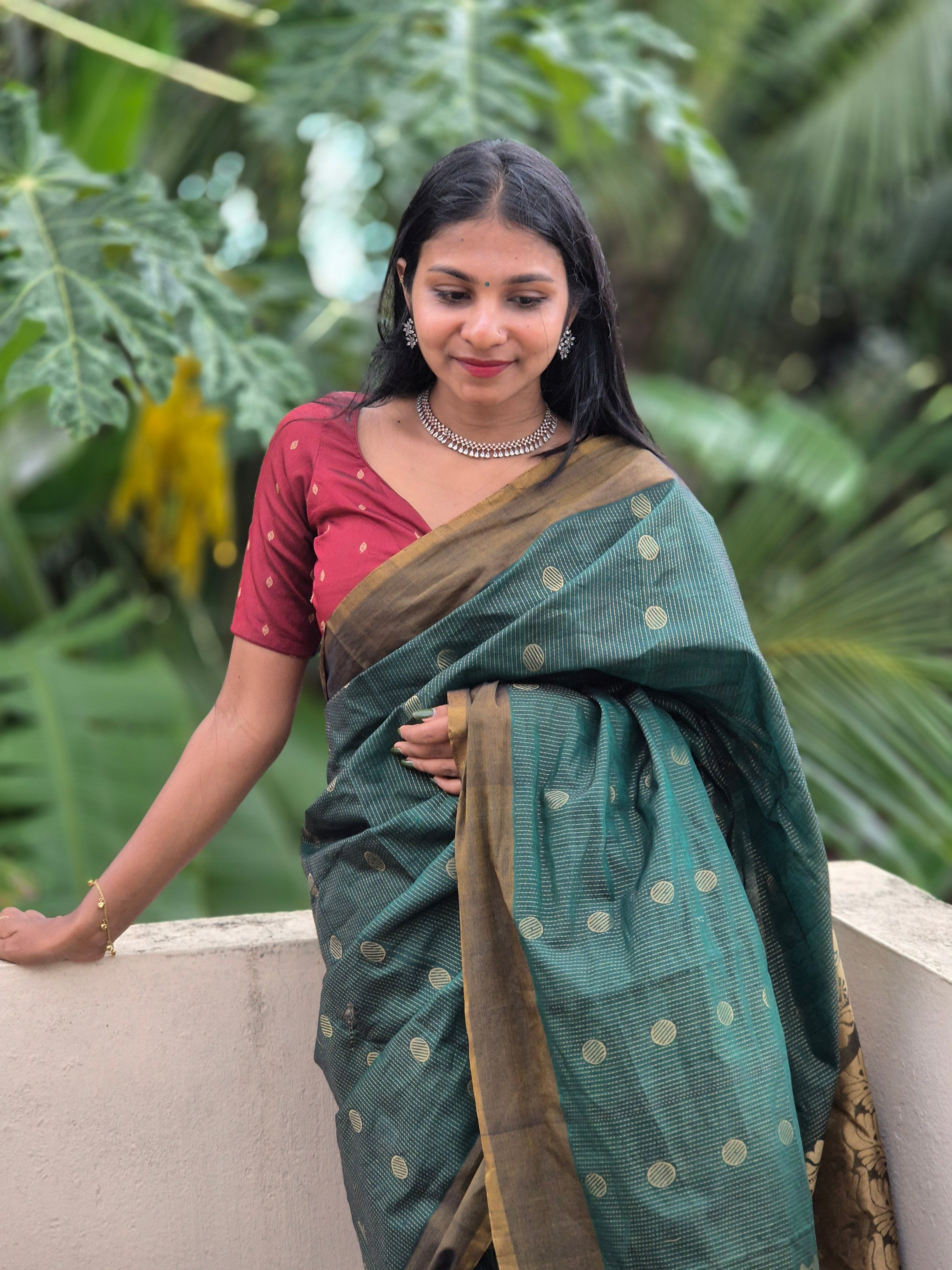 Vertical Line Weaving Cotton Silk Saree |  KTS158