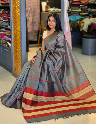 Stripe Pattern Semi Silk Saree | AHR210