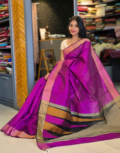 Border Weaving Pattern Semi Silk Saree | AHR157