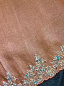 Hand Embroidery Tussar Saree | AHR229