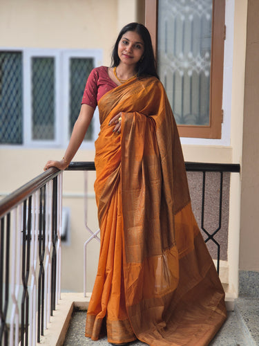 Banarasi Weaved Border Pattern Semi Silk Saree | JBE127