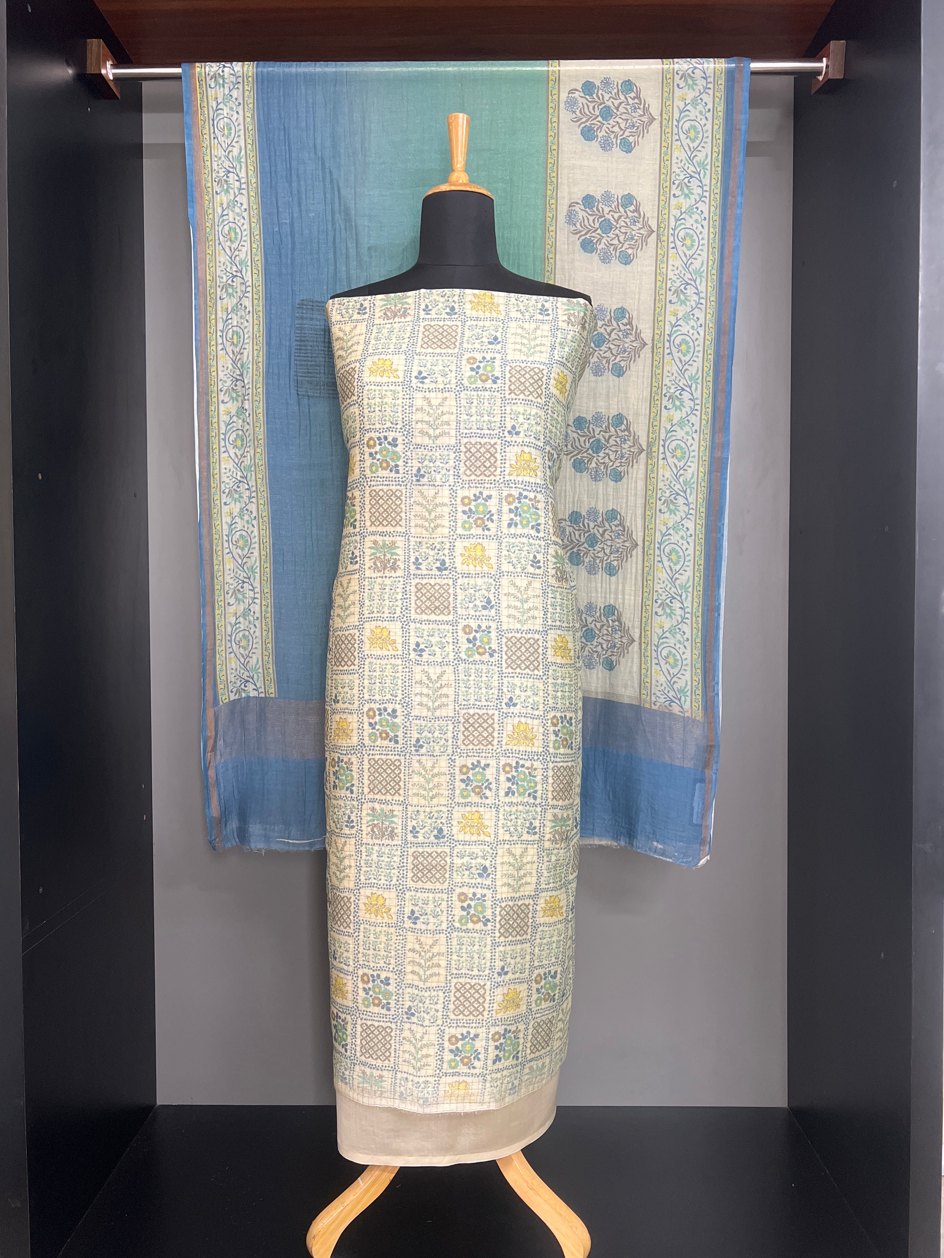Kattam Pattern Mul Chanderi Salwar Set | YNG1464