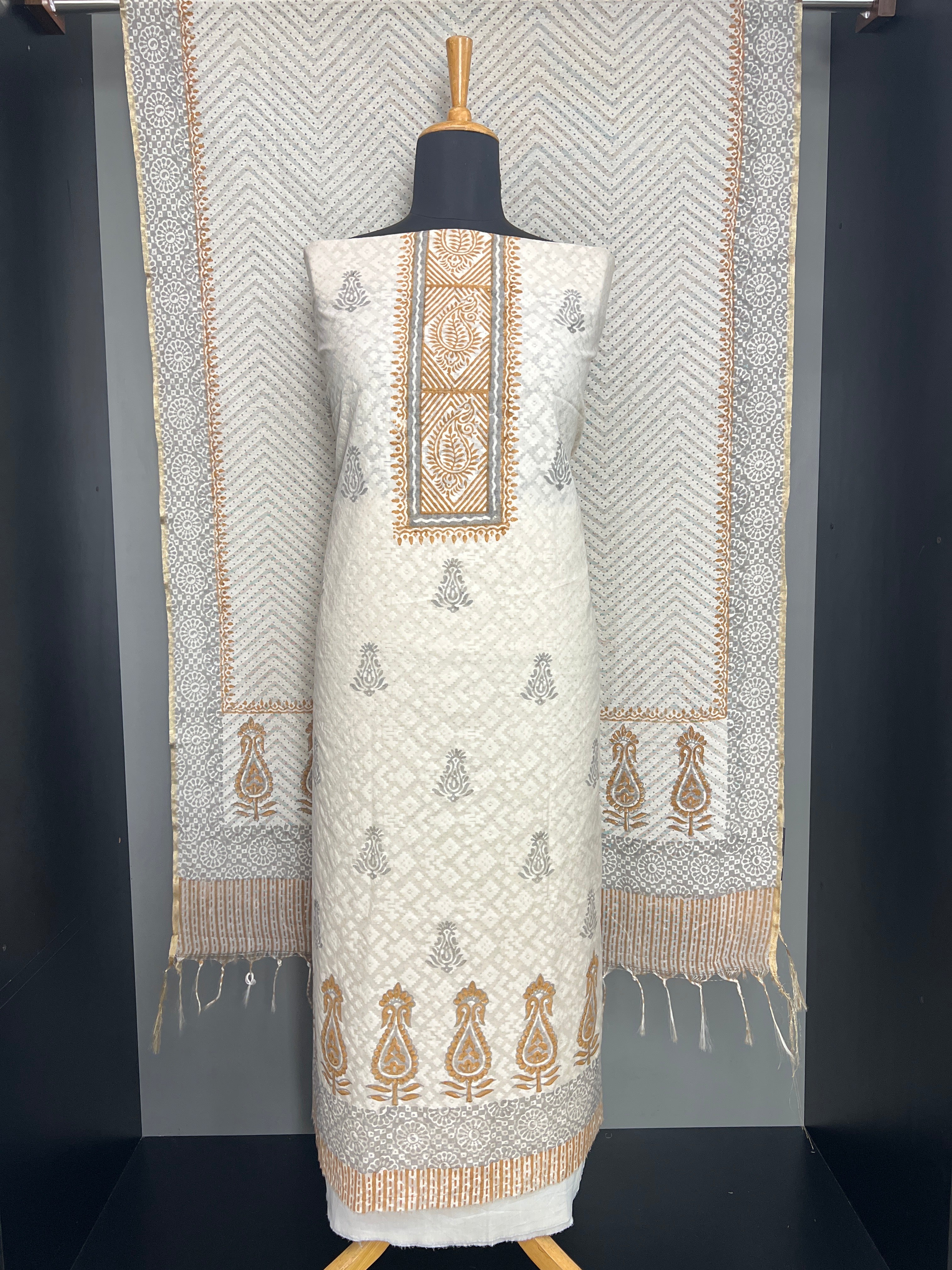 Paisley Pattern Chanderi Salwar Set | ACF161