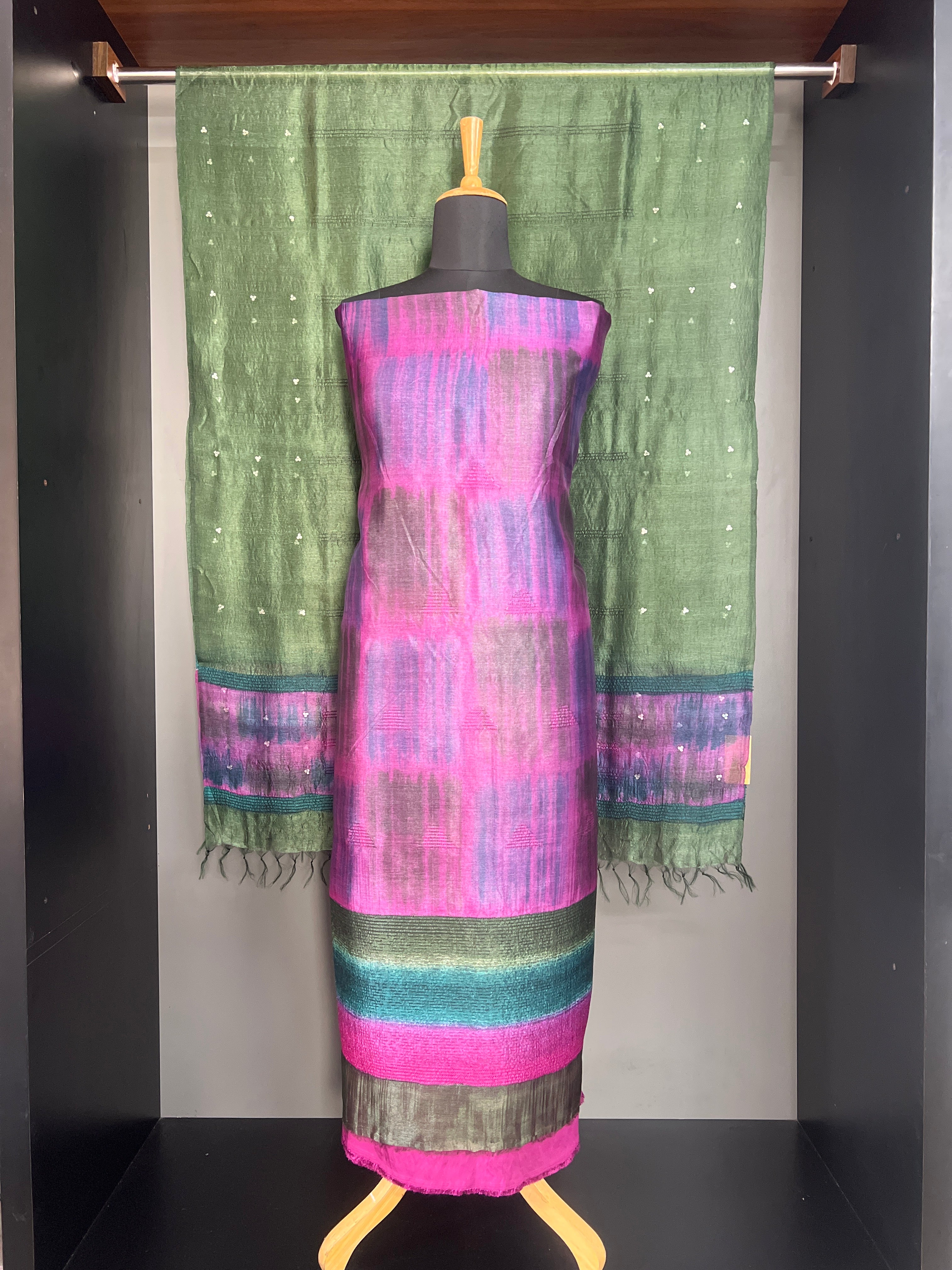 Tie & Dye Tussar Salwar Set | HS1470