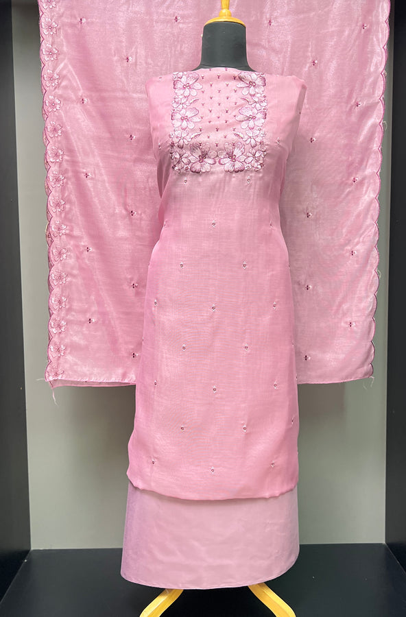 Floral Embroidered Semi Tissue Salwar Set | SD116