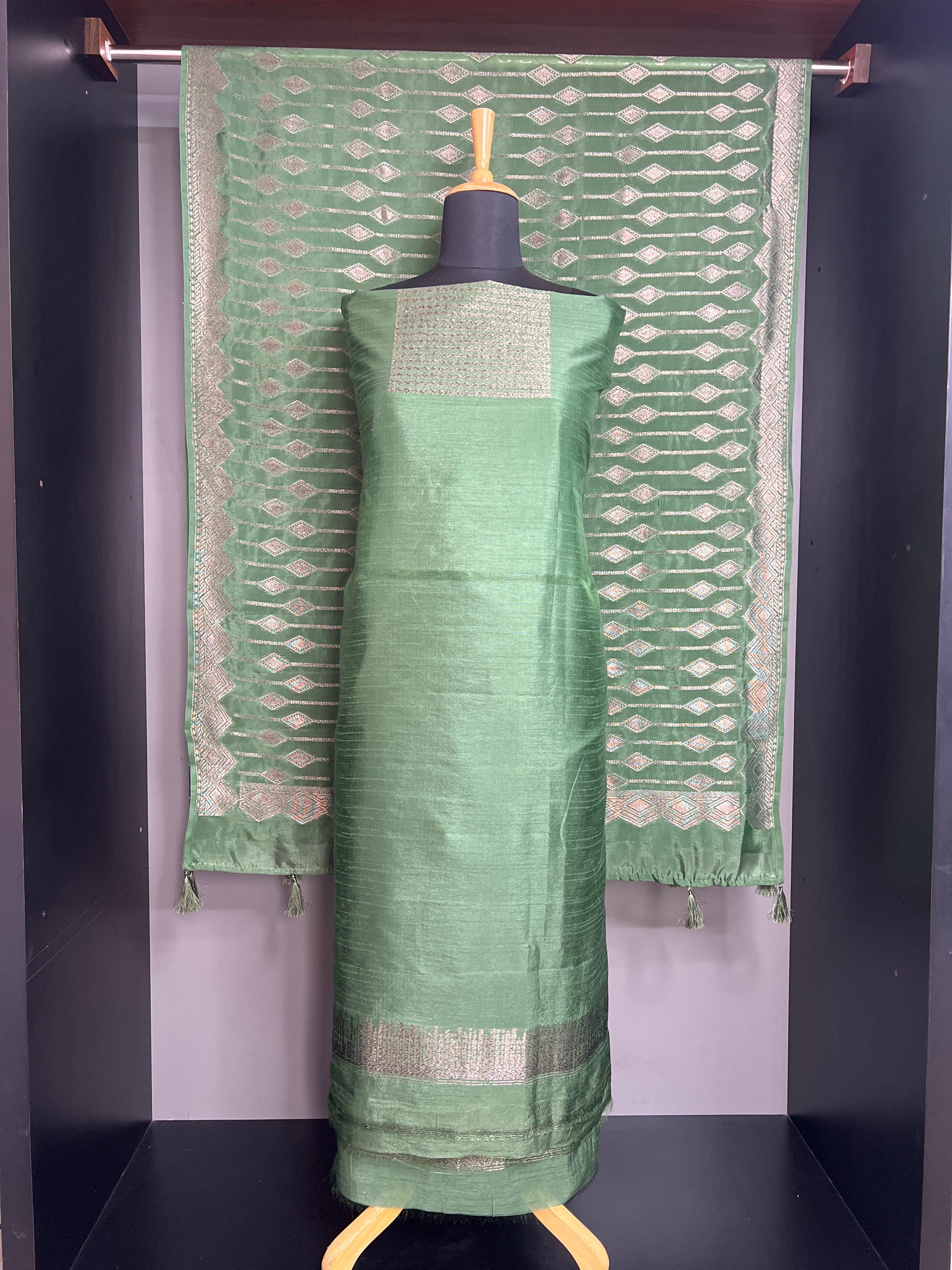 Zari Woven Semi Tussar Salwar Set | YNG1577