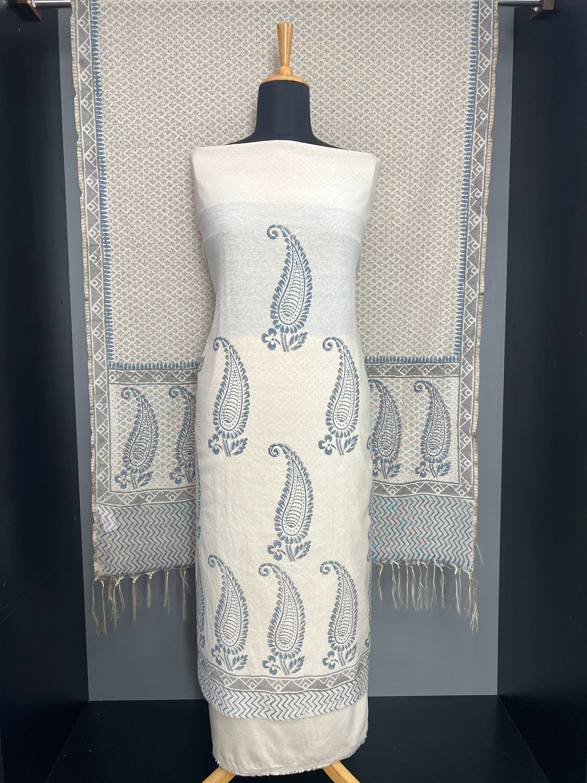 Block Printed Chanderi Salwar Set | ACF165
