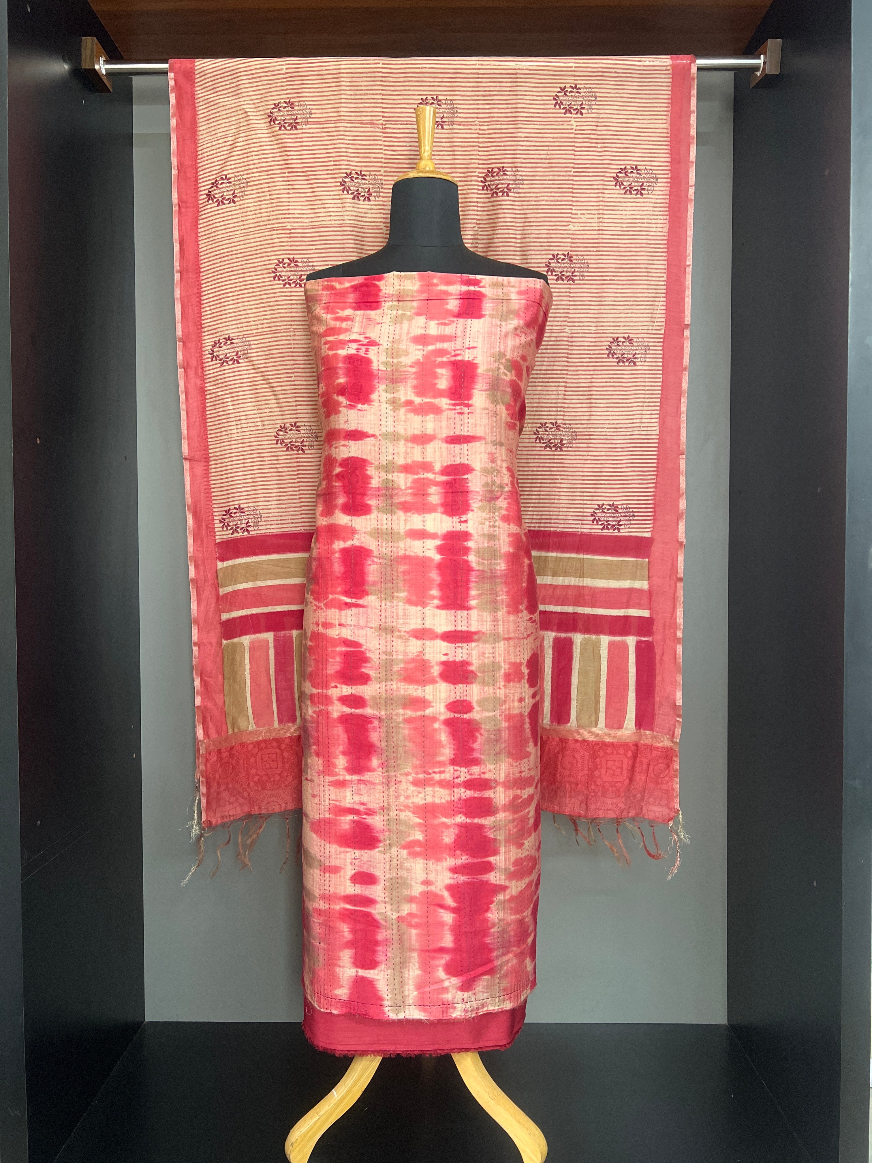 Printed Pattern Mul Chanderi Salwar Set  | YNG1466